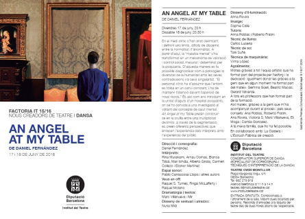 CSD presenta AN ANGEL AT MY TABLE de Daniel Fernández