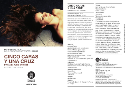 CSD presenta  CINCO CARAS Y UNA CRUZ d'Amanda Rubio