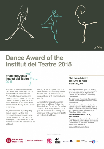 Dance award of the institut del teatre 2015 2