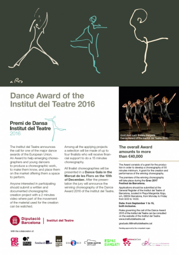 Dance award of the institut del teatre 2016