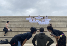 Imatge de la realització de l'audiovisual de la peça Oblivion, de Silvia Batet