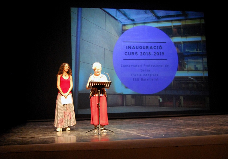 Magda Puyo i Marina Escola, a la inauguració del curs 2018-2019 del CPD