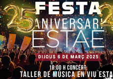 La festa dels 25 anys de l'ESTAE serà el 6 de març a Terrassa