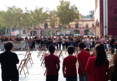 Imatge de la concentració dilluns 2 a les 12h a l'atri