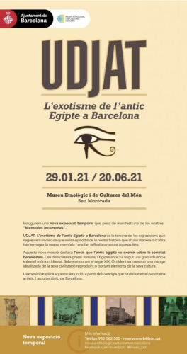Cartell de l'exposició UDJAT. L'exotisme de l'antic Egipte a Barcelona