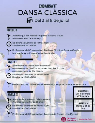 Informació ENDANSAIT dansa clàssica 2017