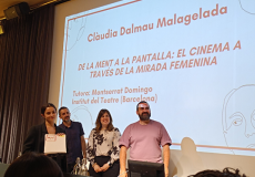 L'alumna Clàudia Malagelada, en l'acte de lliurament de premis