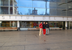 Tres dels cinc alumnes estrangers que estudiaran aquest semetre a l'Institut del Teatre