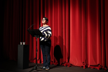 Núria Plana, directora general de l'Institut del Teatre, durant la seva intervenció. Fotografia: Pau Fabregat