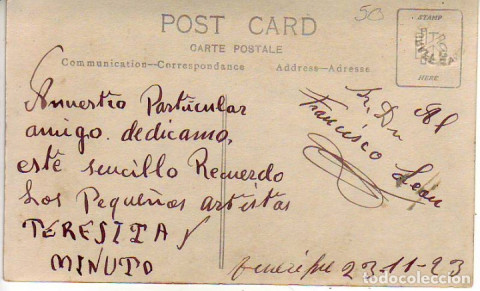Postal del duo Teresita y Minuto